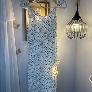 Japna White Dress with Black Spots